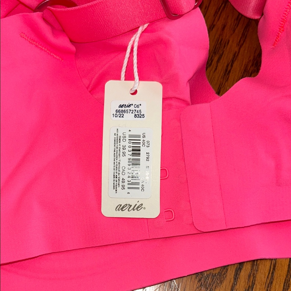 Aerie Smoothez Plunge Pink Bra - NWT - 40C - Picture 4 of 4